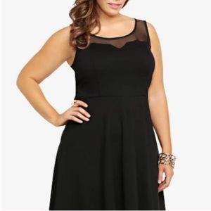 TORRID Black Mesh Illusion Skater Dress womens 2x LBD